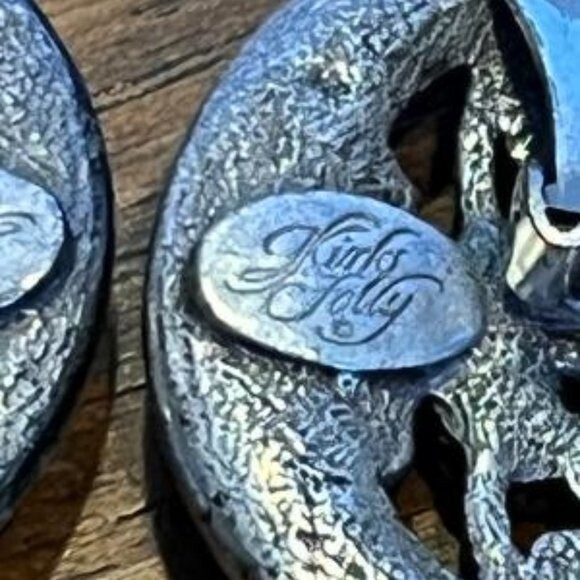 Vintage Kirks Folly Moon and Stars Dangle Clip on earrings - Picture 3 of 9